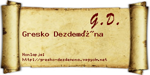 Gresko Dezdemóna névjegykártya
